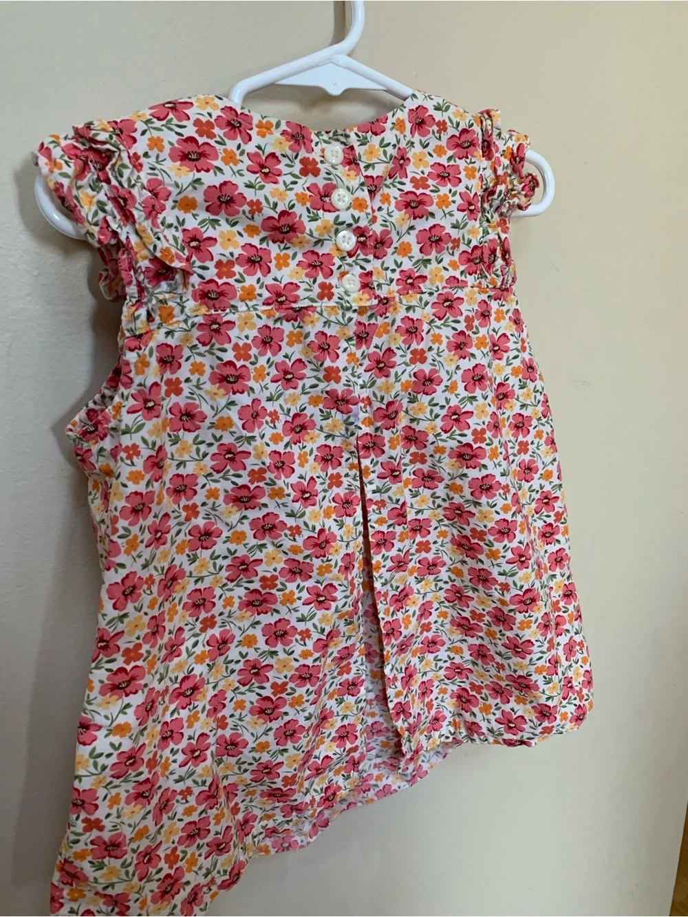 Gymboree Vintage Pink, Orange, & Yellow Floral Ruffle Tank Top